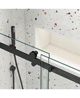 Streamdale Furniture 56"-60" Sliding Bathtub Shower Door, 5/16" Tempered Glass, Matte Black