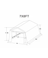 Streamdale Furniture 7x8FT Outdoor Storage Shed for Motorcycle, Atv, Tools