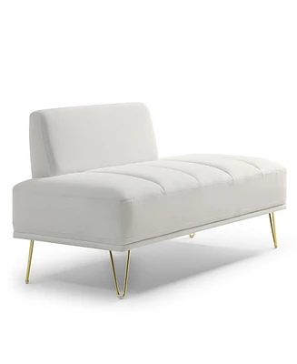 Simplie Fun 56.3" Velvet Upholstered End of Bed Bench with Gold Legs