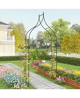 Slickblue 9.5 Feet Decorative Metal Garden Arch for Vine Rose Climbing Wedding Ceremony Party Decoration