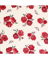 Hudson Baby Infant Girl Cotton Fitted Crib Sheet, Red Rose, One Size