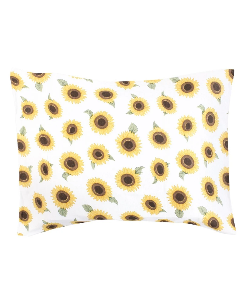 Hudson Baby Infant Girl Cotton Toddler Pillow Case, Sunflower, One Size