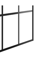 Streamdale Furniture Framed Glass Shower Screen: Silk-Printed Tempered Glass, Black Aluminum, Support Bar