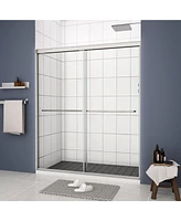 Streamdale Furniture Bypass Shower Door, Sliding, 1/4" Tempered Glass, Polished Finish