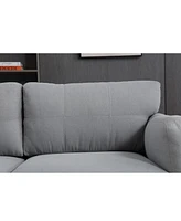 Streamdale Furniture 68.5" Modern Tufted Linen Loveseat with Solid Plastic Feet