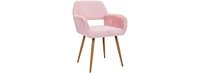 Simplie Fun Pink Faux Fur Vanity Chair: Comfort & Style for Modern Living