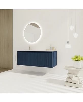 Simplie Fun 48" Floating Vanity with Drop-Shaped Resin Sink