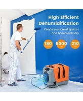 Slickblue 180 Pints/Day Commercial Dehumidifier with Pump and Drain Hose-Orange