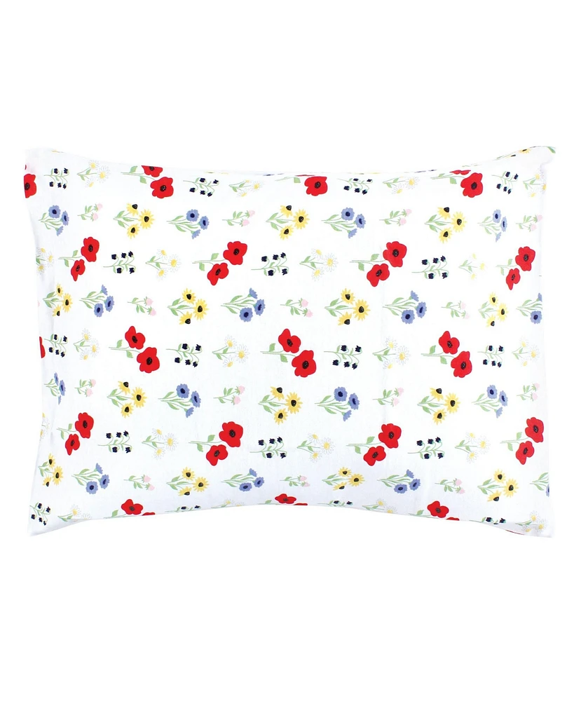 Hudson Baby Infant Girl Cotton Toddler Pillow Case, Wildflower, One Size