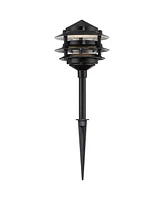 John Timberland Three-Tier Pagoda 11" High Black Modern Led Landscape Path Light