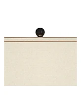 Julius Modern Table Lamp 27" Tall with Table Top Dimmer Copper Drip Brown Ceramic Fabric Rectangular Shade for Bedroom Living Room House Home Bed