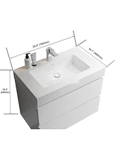 30" White Vanity: Timeless Elegance, Ample Storage, Silent Drawers