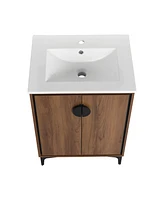 Streamdale Furniture 24" Modern Bathroom Vanity with Sink & Storage Cabinet