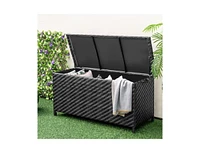 Slickblue 85 Gallon Outdoor Storage Box with Removable Liner and Universal Wheels