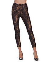 MeMoi Women's Statue Mottled Bronze Ankle Length Leggings - Black