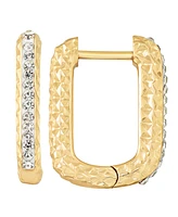 And Now This Clear Crystal Diamond Cut Hinged Hoop Earring