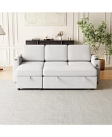 85.8" Convertible Sofa Bed with Storage
