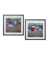 Slickblue Wood Framed House Print (Set of 2)