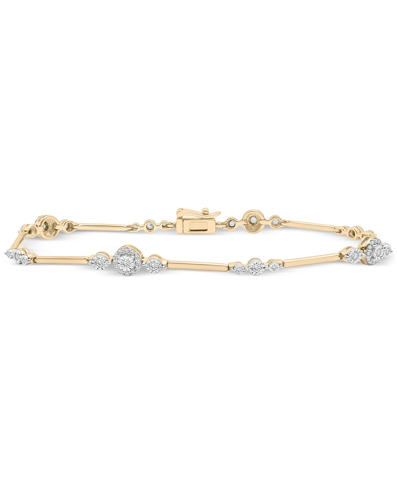 Diamond Station Link Bracelet (1/2 ct. t.w.) in 14k Gold, Created for Macy's