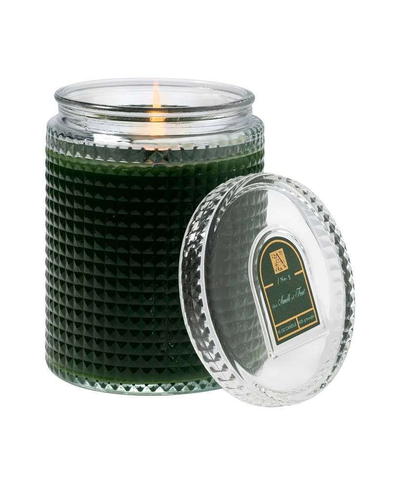 Aromatique The Smell of Tree Textured Glass Candle with Lid, 15oz