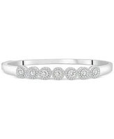 Diamond Halo Bangle Bracelet (1 ct. t.w.) in Sterling Silver