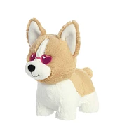 Aurora Small Luvs-Ya Corgi Valentine Heartwarming Plush Toy Brown 9"