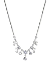 Eliot Danori Rhodium-Plated Cubic Zirconia Statement Necklace, 16" + 2" extender, Created for Macy's