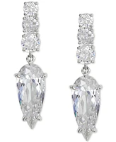 Eliot Danori Rhodium-Plated Cubic Zirconia Drop Earrings, Created for Macy's