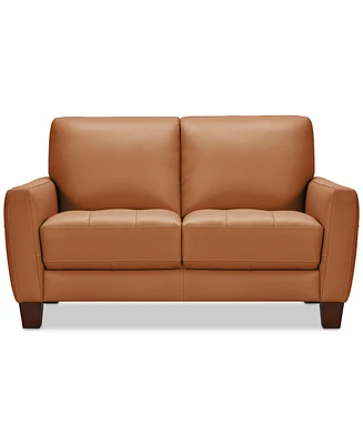 Galligher 59" Leather Loveseat, Created for Macy's