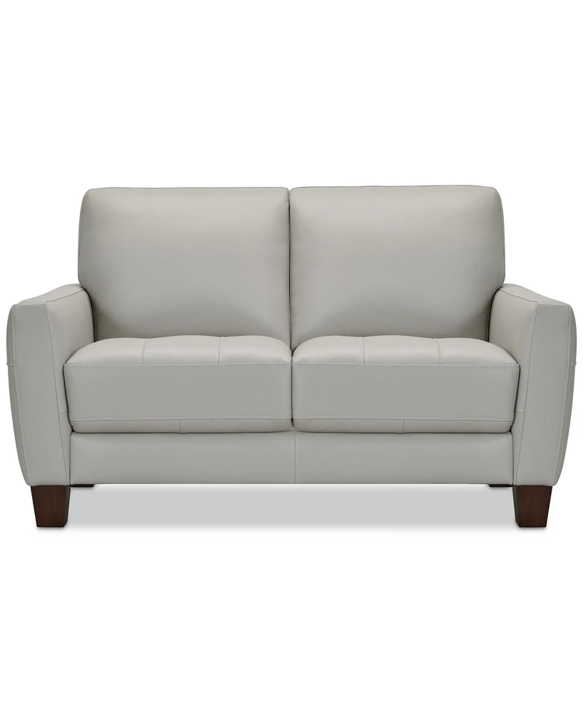 Galligher 59" Leather Loveseat, Created for Macy's