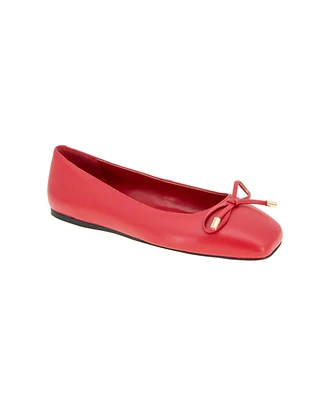 BCBGeneration Women's Hartly Square Toe Bow Ballet Flats