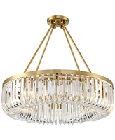 Possini Euro Design Jenna Modern Glam Ceiling Light Semi Flush-Mount Fixture 28" Soft Gold Metal 8