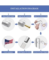 Yescom 30ft Telescopic 16 Gauge Aluminum Flagpole Tire Mount Stand Kit 3'x5' Us Flag Ball