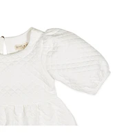 Hope & Henry Big Girls Quilted Puff Sleeve Dress