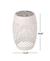 Simplie Fun Roswell Outdoor Tile Mosaic Side Table