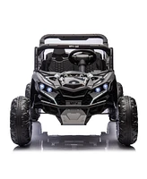 Streamdale Furniture 24V Kids Utv w/Remote, 4-Wheel Suspension, Anti-Collision Bar, Storage, Music, Bluetooth