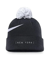 Nike Men's Navy New York Yankees Swoosh Peak Cuffed Knit Hat with Pom