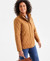 Style & Co Petite Quilted Stand-Collar Jacket, Created for Macy's