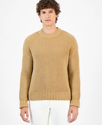 Michael Kors Men's Stepped Hem Crewneck Sweater