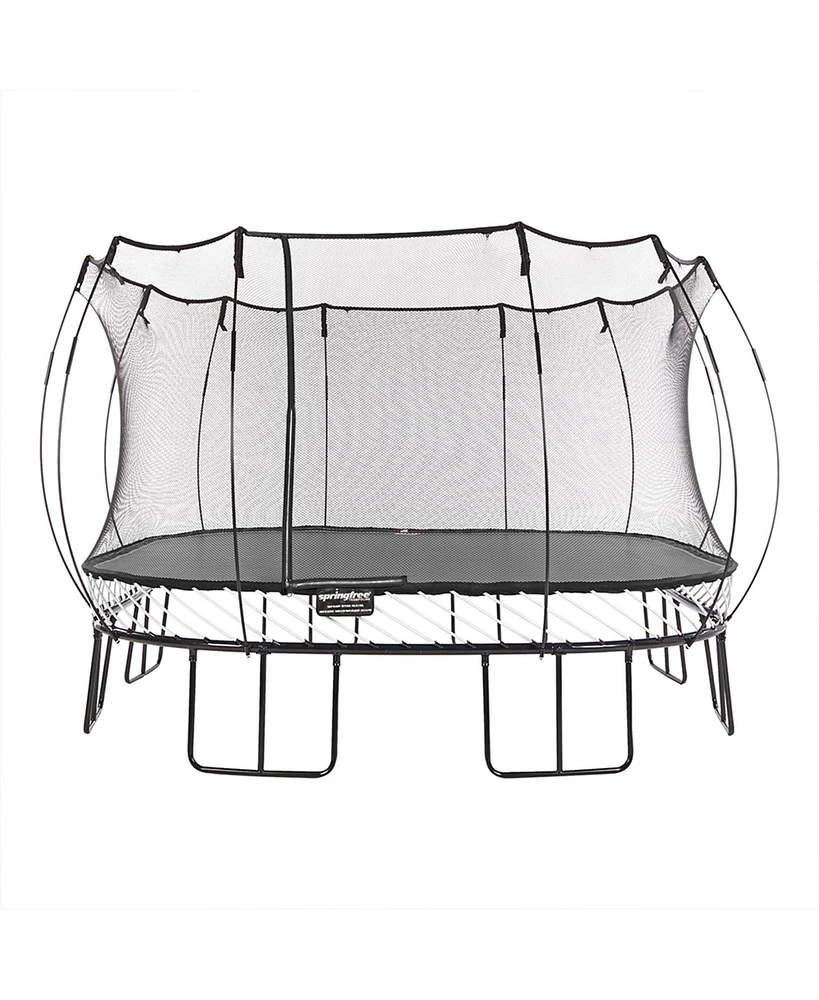 Springfree Trampoline Kids Outdoor Jumbo Square 13 Ft Trampoline with Enclosure