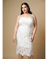 Rebdolls Plus Wisteria Lace Midi Bodycon Dress