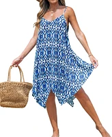 Cupshe Women's Azure Ikat Cover-Up Dress