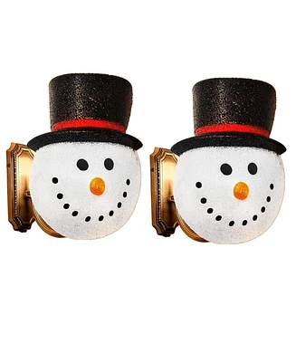 Kovot Set of 2 Snowman Porch Light Covers | Weatherproof Outdoor Holiday Decor | 9" W x 12" H | Easily Fits Most Light Fixtures for Instant Festivity