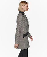 Karl Lagerfeld Paris Women's Checkered One-Button Blazer