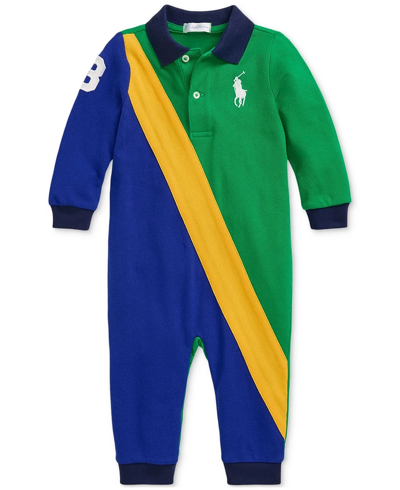 Polo Ralph Lauren Baby Colorblocked Stripe Cotton Coverall