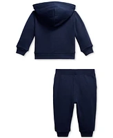 Polo Ralph Lauren Baby 2-Pc. Full-Zip Fleece Hoodie & Pants Set