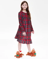 Holiday Lane Little & Big Kids Brinkley Plaid Matching Family Pajamas Nightgown, Created for Macy's