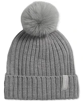 Calvin Klein Women's 2-Pc. Faux-Fur Pom Beanie & Scarf Boxed Gift Set