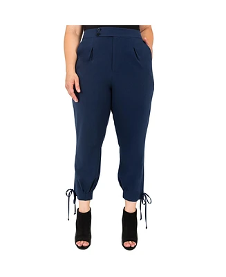 Standards & Practices Plus High Waisted Ankle Tie Cuff Trousers