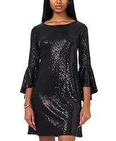 Msk Metallic Bell-Sleeve Dress